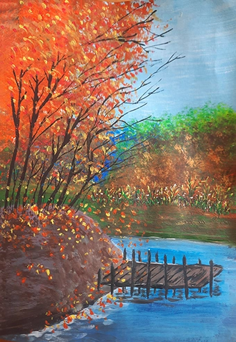 Autumn leaves over the bridge